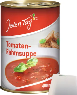 Produktbild von Jeden Tag Tomatenrahm-Suppe (400ml Dose) + usy Block