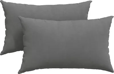 Image de vidaXL Coussins de canapé, lot de 2, gris foncé, 50 x 30 cm, en tissu