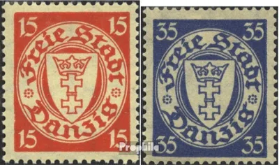 Produktbild von Briefmarken Danzig 1925 Mi 214-215 (kompl.Ausg.) gestempelt Wappen