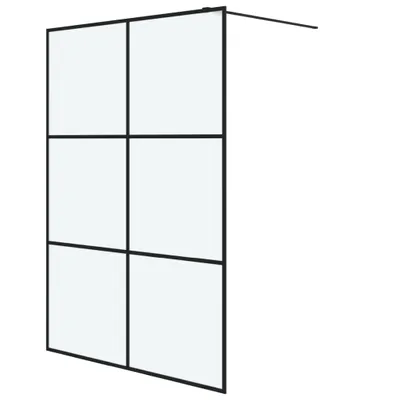 Produktbild von Duschwand für Begehbare Dusche Schwarz 140x195 cm Matt ESG-Glas