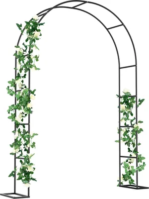 Produktbild von JOIEYOU Rosenbogen Metall 240x192x38 cm Rankhilfe Rankgitter Hochzeitsbogen Wetterfest Freistehend Torbogen Gartenbogen für Kletterpflanzen und Rosen, Schwarz
