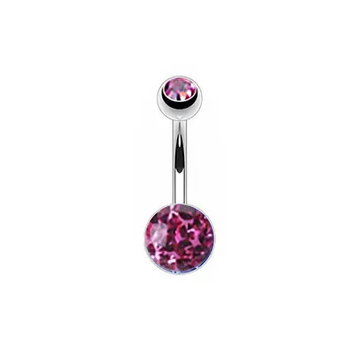 Produktbild von Taffstyle Bauchnabelpiercing Bauchnabelpiercing Stecker Epoxy Kristall Kugel, Pink
