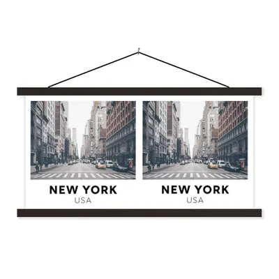Produktbild von MuchoWow® Textilposter New York - Amerika - Weg 120x60 cm mit schwarzem Rahmen - Dekoration Schlafzimmer