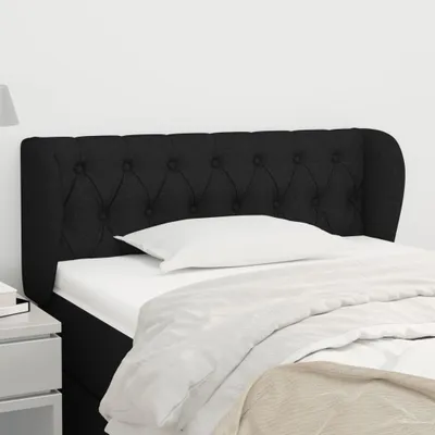 Produktbild von The Living Store Kopfteil mit Ohren Schwarz 103x23x78/88 cm Stoff