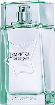 A product shot of a Lolita Lempicka Green Lover Eau de Toilette bottle.