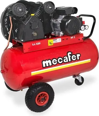 Image de Compresseur MECAFER 100L, 3CV, 10 bars, Bicylindre en V Fonte