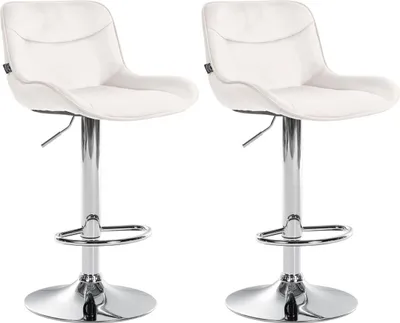 Produktbild von 2er Set Barhocker Vonore Samt chrom creme