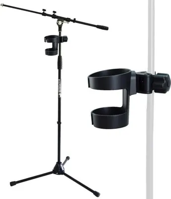 Obrázek produktu pro mikrofonní stojan keepdrum MS106 BK s držákem na kelímek