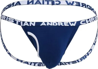 Produktbild von Andrew Christian - Herren Jockstrap Unterwäsche - Fly Jock w/ ALMOST NAKED® Blau - 1x Größe XXL