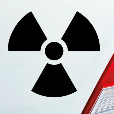 Produktbild von Auto Aufkleber Atom Radioaktivität Atomkraft Nuklear 10x10 cm Schwarz Glanz Sticker Heckscheibenaufkleber