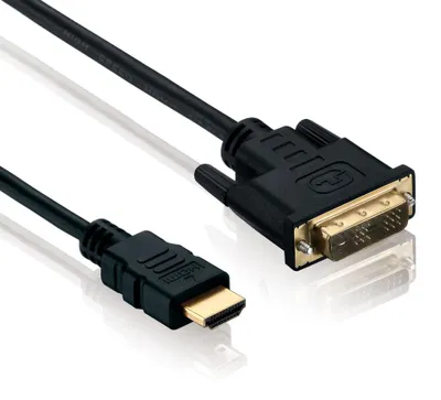 Produktbild von PureLink Anschlusskabel, HDMI Stecker/ DVI-D 18+1 St, FULL HD, BASIC,1,5m, schw