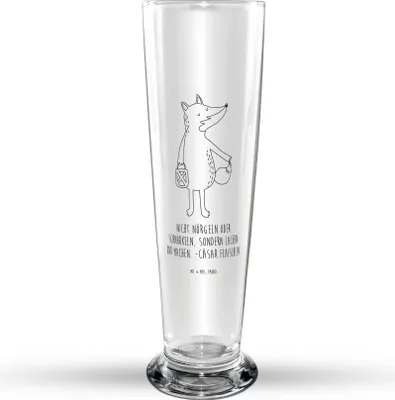 Produktbild von Mr. & Mrs. Panda Bierglas Fuchs Laterne - Transparent - Geschenk, Bierbecher, Glasbierglas, Glasbecher, Positiv, Sankt Martin, Optimistisch, Bier Glas, Trinkglas