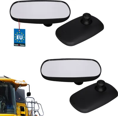 Immagine prodotto di KOTARBAU® Set di 2 specchi panoramici universali per trattore Specchio esterno 264 x 158 mm Specchio per camion Specchio retrovisore per trattore con manopola di regolazione Specchio telescopico per camper Specchio per auto Rimorchio