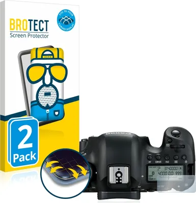 Produktbild von 2x BROTECT Fullscreen Schutzfolie für Canon EOS 6D Mark II (Schulterdisplay) Displayschutz Folie Fullcover Matt Entspiegelungsfolie