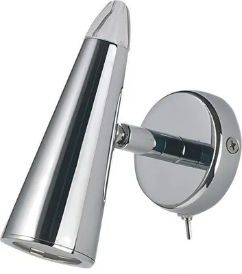 Produktbild von 12 / 24 V Wandstrahler mit Schalter für Camper oder als Kajütenlicht, Druckgussmessing verchromt, 10 W, für G4 Glühbirne