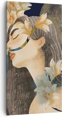 Produktbild von Bild auf Leinwand - Leinwandbild - Einteilig - Surreal Frau Blumen - 55x100cm - Wand Bild - Wanddeko - Wandbilder - Leinwanddruck - Bilder - Wanddekoration - Leinwand bilder - Wandbild - PA55x100-4743
