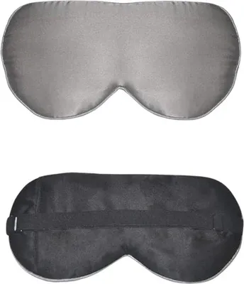 Produktbild von Famanu Augenmaske mit Wärmefunktion - Graue Seidenmaske zur Linderung von Augenbeschwerden