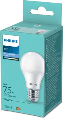 Obrázek produktu pro Philips Žárovka 75 W A60 E27, 10 W, 75 W, E27, 1055 lm, 15000 h, Chladné denní světlo