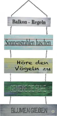 Produktbild von Balkonschild mit Sprüchen meditativ dekorativ Entspannung Geschenkidee