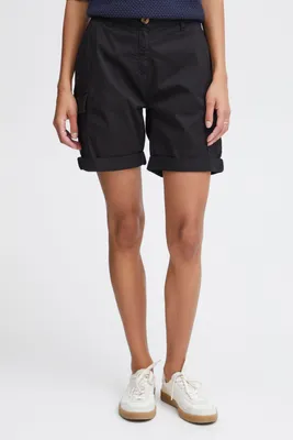 Produktbild von OXMO OXChanice Damen Cargoshorts Shorts Bermuda Kurze Hose mit Eingrifftaschen Gürtelschlaufen Baumwollmischung Regular fit