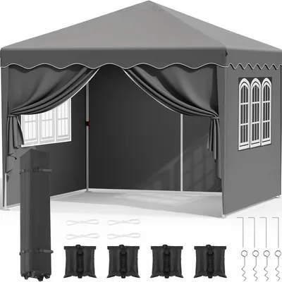 Productafbeelding van Pop-up paviljoen 3x3 meter met zijwanden waterdicht en uv-bescherming voor buiten