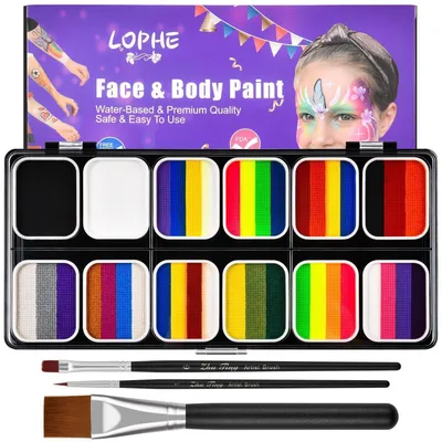 Immagine prodotto di Set di colori per il viso, 12 colori, lavabili, con pennelli