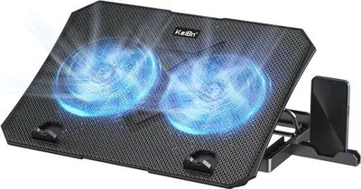 Produktbild von Famanu Laptopkühlpad mit 2 Ventilatoren - 5 Höhenstandards und 2 USB-Ports