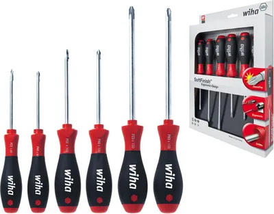 Produktbild von Wiha SoftFinish® Phillips/Pozidriv Schraubendrehersatz, 6-tlg. (311 K6)
