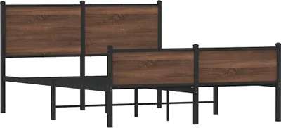 Produktbild von vidaXL Metallbett ohne Matratze Braun Eichen-Optik 137x190 cm