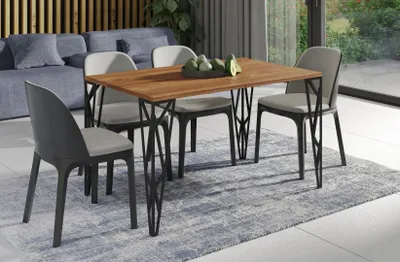Produktbild von Endo-Möbel Esstisch Rulo 130cm - 210cm ausziehbar Design Küchentisch Metallgestell (Stirling Eiche)