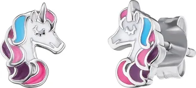 Produktbild von Herzengel HEE-UNICORN01-ST Mädchen Ohrstecker Einhorn Silber bunt