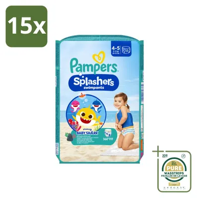 Productafbeelding van 15 x Pampers Splashers zwemluiers - maat 4 (9-15 kg) - voordeelverpakking - 15 stuks