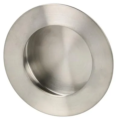 Produktbild von Schiebetür Griffmuschel Ø 65mm Edelstahl gebürstet Muschelgriff zum Einlasse