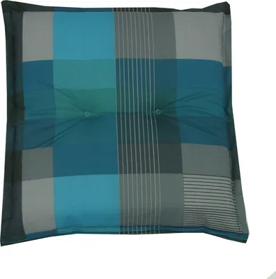 Produktbild von GO-DE Textil, Hocker-Auflage, Karo petrol grau, 20300-03