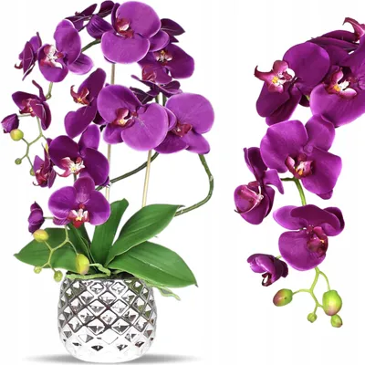Produktbild von Blumengesteck Orchideengesteck Tischgesteck Tischdeko Orchidee Kunstblume Deko Blume Künstlich; Violett