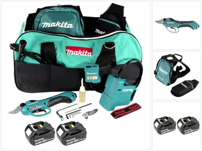 Obrázok produktu pre Makita DUP 361 T akumulátorové nožnice na vinič a konáre 36 V (2x 18 V) + 2x akumulátor 5,0 Ah + taška – bez nabíjačky