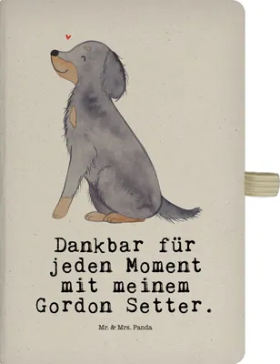 Produktbild von Mr. & Mrs. Panda notizbuch Gordon Setter Moment - Transparent - Geschenk, Shetter, Tagebuch, Adressbuch, Kladde, Journal, Jagdhund, kariert