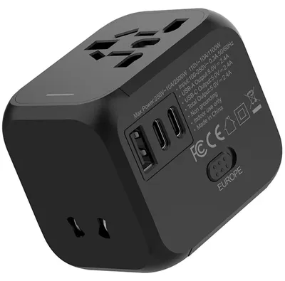 Obrázek produktu pro Univerzální cestovní adaptér, redukce zásuvek s nabíječkou USB