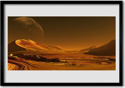 Produktbild von Bild 100x70 MDF-Rahmen Wandkunst Wüsten-Landschaft Raum