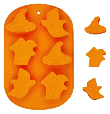Image de Moule en silicone Halloween : 6 formes de chapeaux de fantômes pour chocolat et bonbons