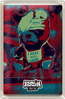 Produktbild von Blechschild Reise 20x3cm Berlin Graffiti I hate this Game Kunst