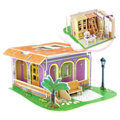 Produktbild von ROBOTIME 3D-Puzzle Villa of Dreams: Studierzimmerfarbe 104 dlks