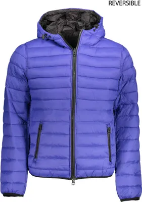 Produktbild von Wendejacke für Herren in Blau-Schwarz mit Taschen und Logo-Applikation