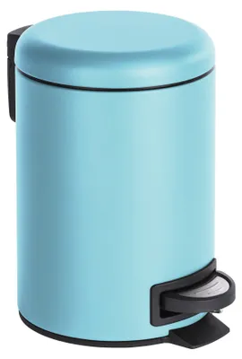 Produktbild von WENKO Treteimer Mod. Leman 3 Liter mit herausnehmbarem Einsatz aus lackiertem Stahl stilvolles Design Maße 17 x 25 x 22,5 cm Farbe Hellblau matt