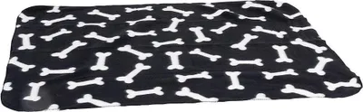 Produktbild von Karlie - Fleecedecke Mit Knochen Motiv Schwarz, 100X70Cm, 1030689