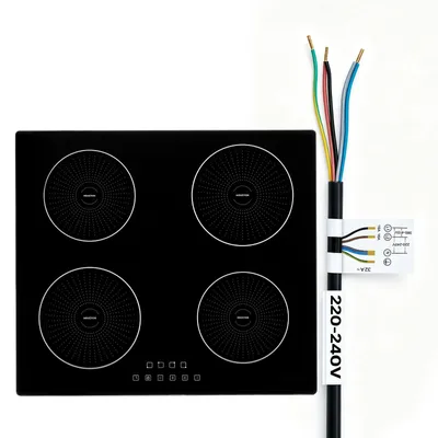 Produktbild von Induktionskochfeld - Einbaukochfeld 4 Kochzonen rund - 7200 W Leistung - 9 Leistungsstufen - LED-Touch-Bedienfeld - Glaskeramik-Oberfläche - Kindersicherung