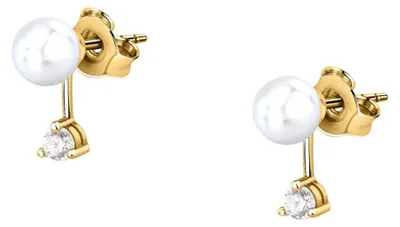 Immagine prodotto di Orecchini sottili placcati oro Perla SAWM09
