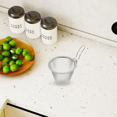 Productafbeelding van Zeef van roestvrij staal met handvat, fijmazige zeef voor de hotpot, en geschikt voor het bakken en koken in de keuken