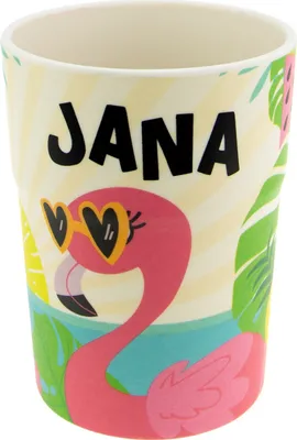 Produktbild von Bunter personalisierter Namens Kinderbecher mit Namen Jana