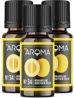 Produktbild von myAROMA Flavour Drops – Honigmelone 3x10ml, Zuckerfrei, Kalorienfrei & Vegan, Natürliches Aroma ohne Künstliche Farbstoffe